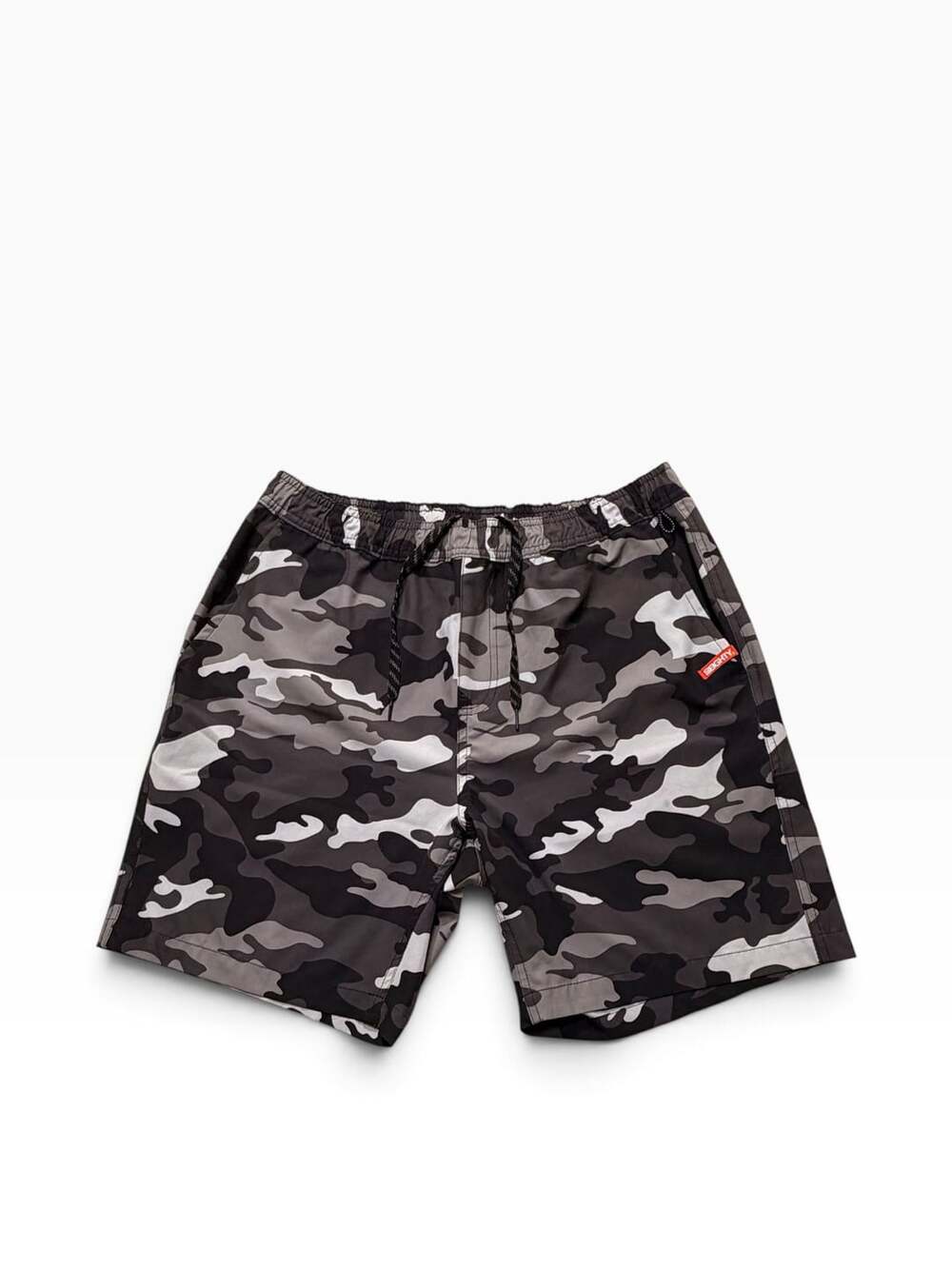 Split Performance Camouflage Shorts Size M Black Grey White